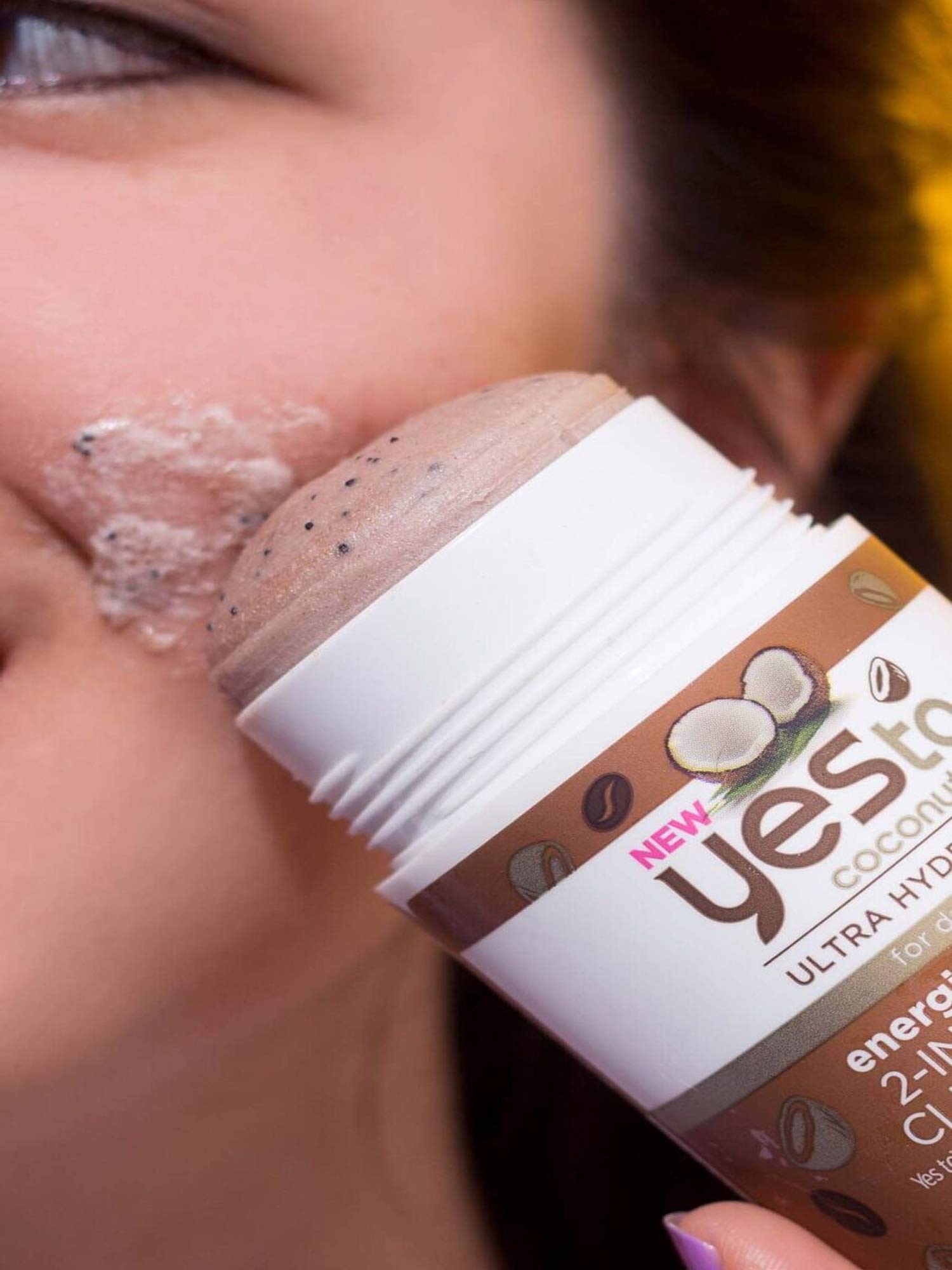 Yes To Coconut Coffee 2-In-1 Scrub & Cleanser Stick, Exfoliating & Cleansing Formula To Wash Away Dirt & Grime While Packing A Hydration Punch With Coconut Oil, Natural Vegan & Cruelty Free, 2.5 Fl Oz